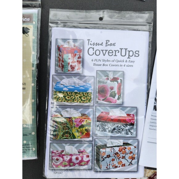 Quilts Sewing Pattern Home Decor Lot Tissue Toppers Potholder Table Runner - Picture 13 of 16